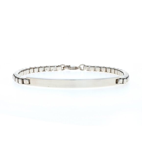 Tiffany & Co. Venetian Box Chain ID Bracelet 8 1/2" 8" - Sterling 925 Engravable - Picture 1 of 8